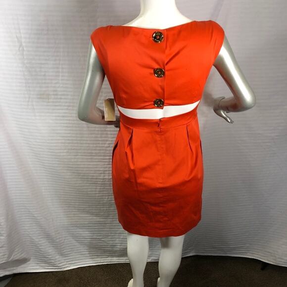 Michael Michael Kors Dress Cut Out Back Orange 12 NWT - Picture 10 of 13